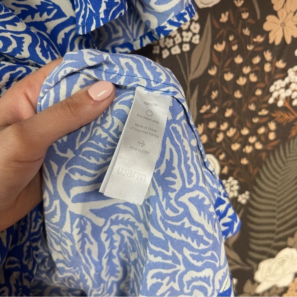 Warm Garden Dress 100% silk in blue - Picture 7 of 8